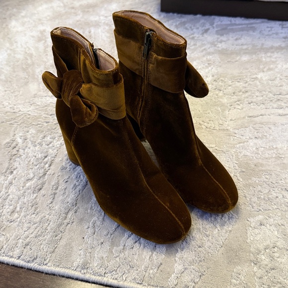 Madewelll Esme Bow Boot In Velvet SZ Burnished Cedar Brown Ankle holiday - Picture 13 of 13